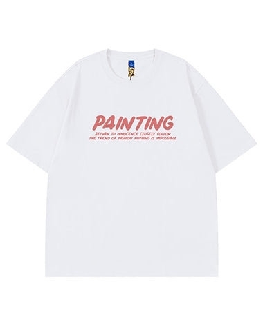 ピンクロゴメッセージプリント半袖Tシャツ U2162