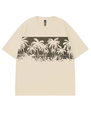 パームツリーグラフィック半袖Tシャツ U2181
