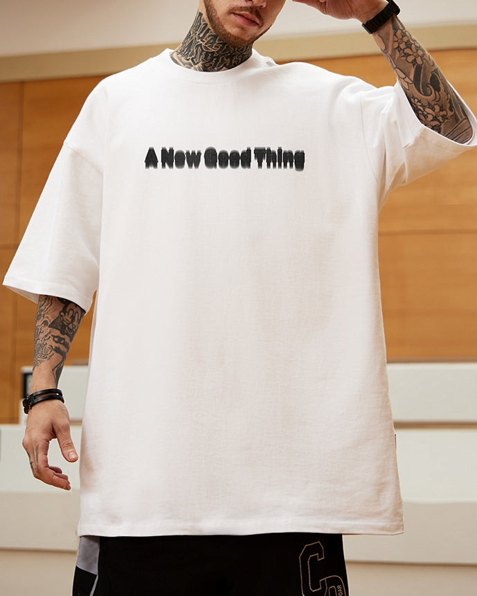 ミニマルエフェクトプリント半袖Tシャツ U2184