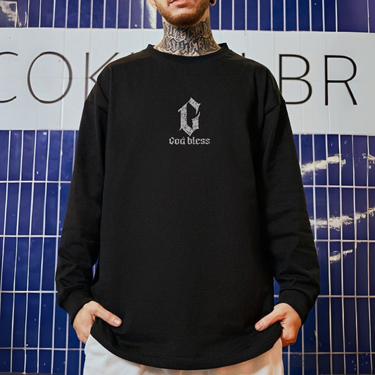 フロントデザインプリント長袖Tシャツ U2273