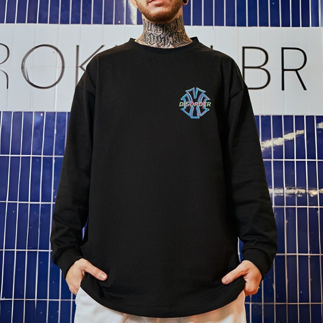 ストリートバックプリント長袖Tシャツ U2279