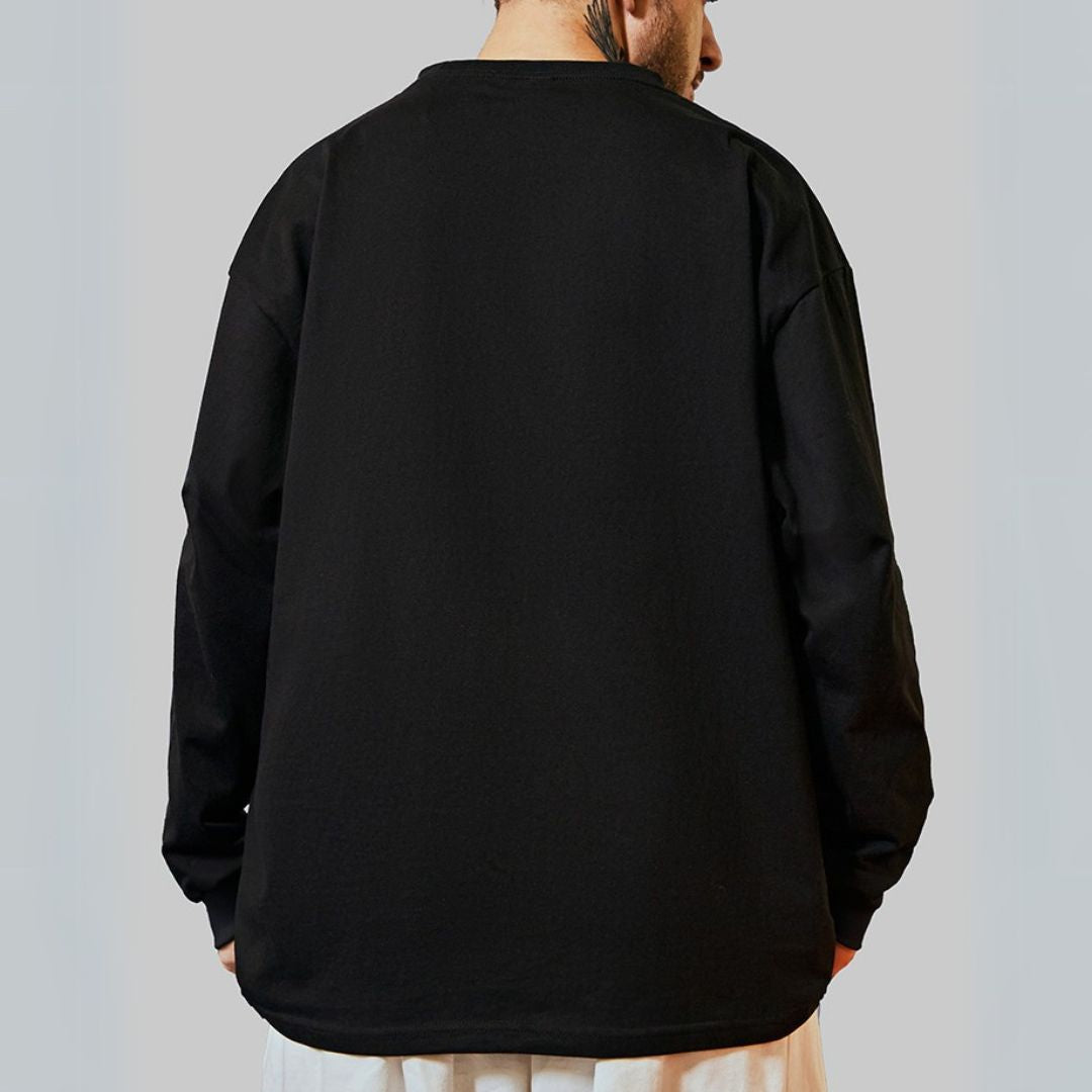 シンプルワンポイントデザイン長袖Tシャツ U2264