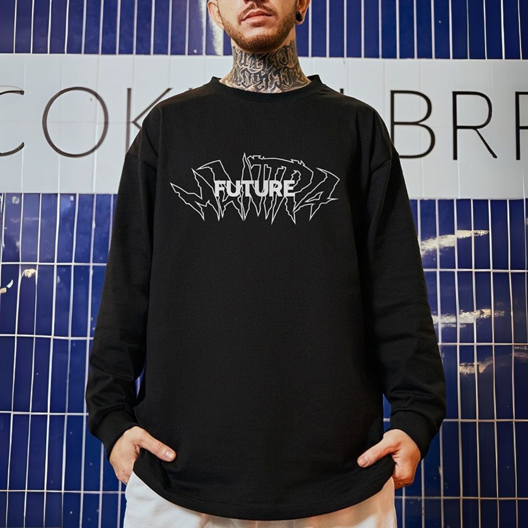 ラウンドネックストリート長袖Tシャツ U2276