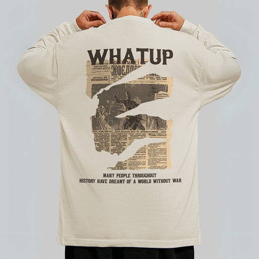 バックデザインプリント長袖Tシャツ U2285