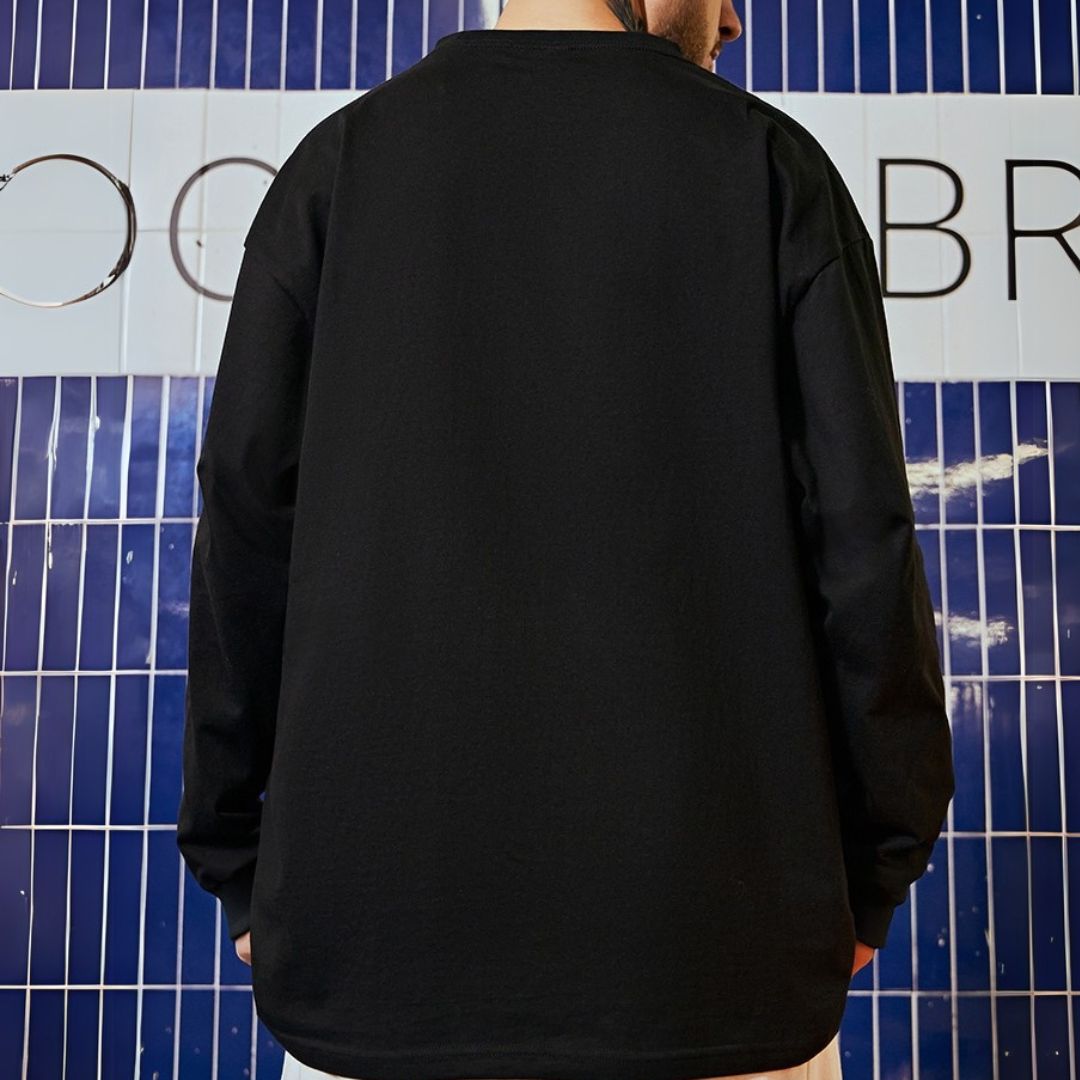 フロントポイントデザイン長袖Tシャツ U2277