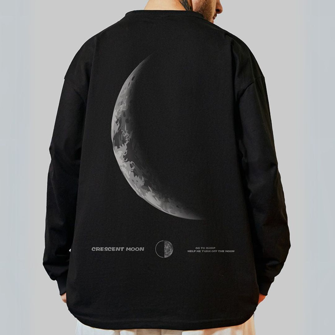 長袖クレセントムーンバックTシャツ U2265