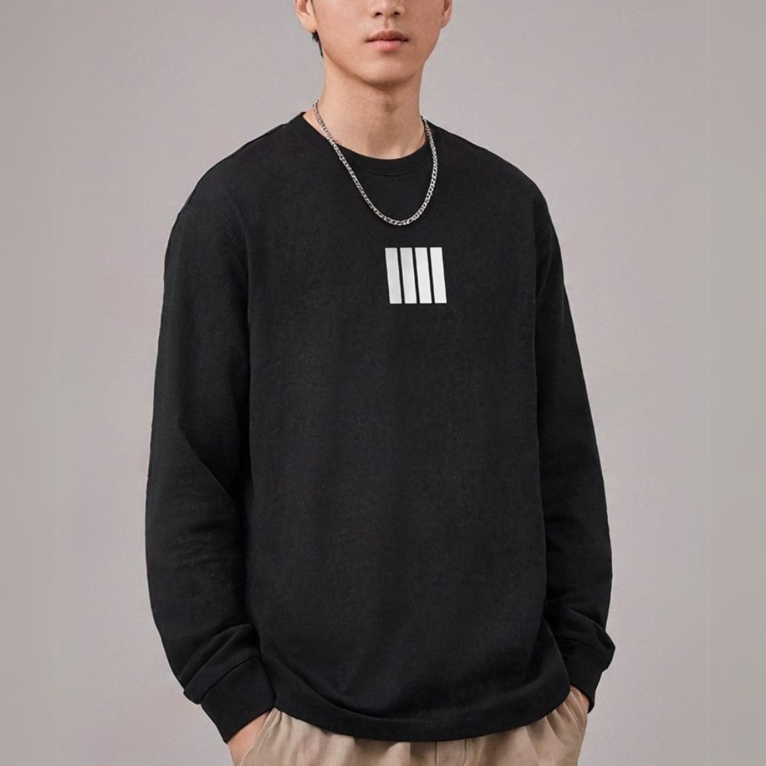 ストライプラウンドネック長袖Tシャツ U2292