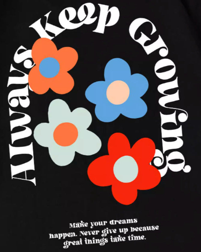 フラワープリント半袖Tシャツ U1857