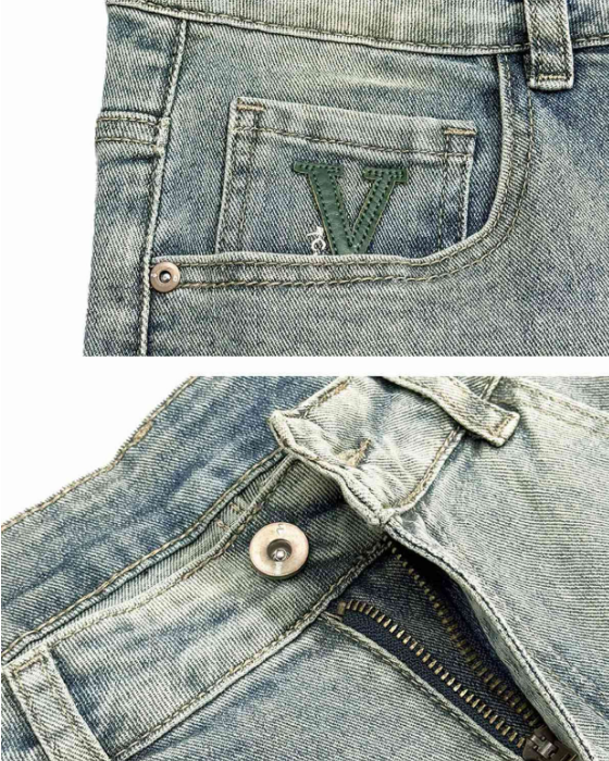 【OUTLET/即納】ライトウォッシュストレートデニムパンツ U2058