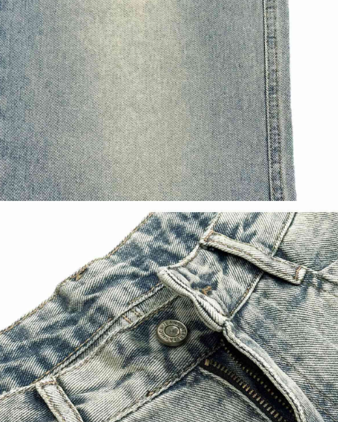 ヴィンテージウォッシュストレートデニムパンツ U2055