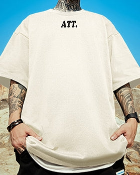 フロントポイントタイポグラフィ半袖Tシャツ U2153