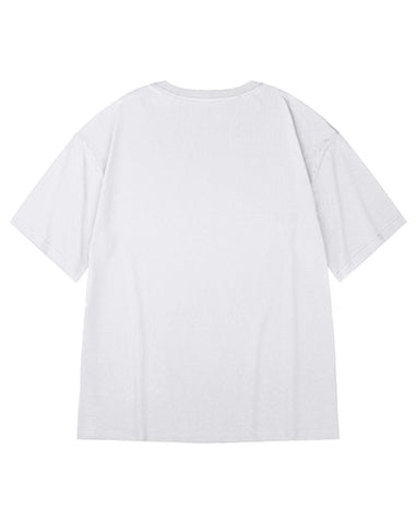 コートスタイルモチーフプリント半袖Tシャツ U2152