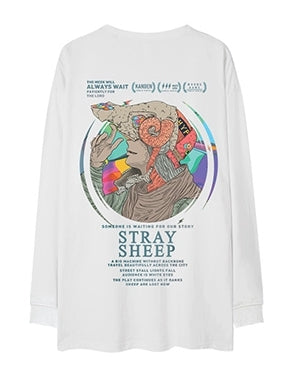 カラフルシンボルヒューマンモチーフ長袖Tシャツ U2366