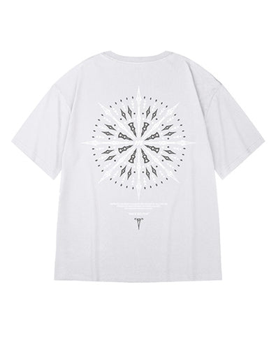 アローシンメトリーグラフィック半袖Tシャツ U2238
