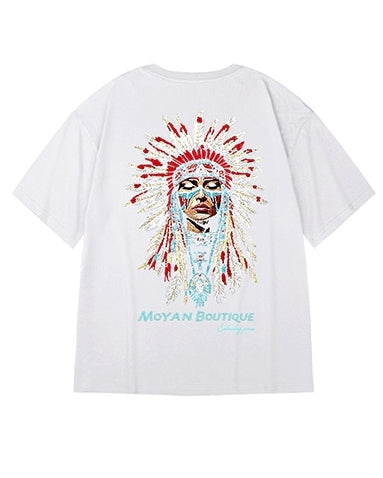 トライバルアートグラフィック半袖Tシャツ U2151