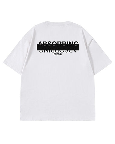 ブラックアウトロゴデザイン半袖Tシャツ U2142