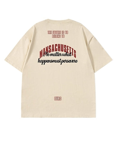 アーチロゴメッセージバックプリント半袖Tシャツ U2135