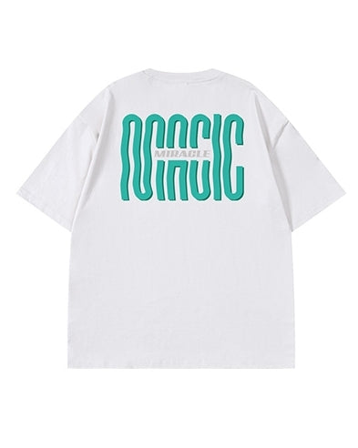 タイポディストーションプリント半袖Tシャツ U2172