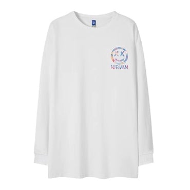 サークルストリートバックプリント長袖Tシャツ U2283