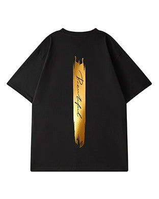 ゴールドラインアートグラフィック半袖Tシャツ U2486