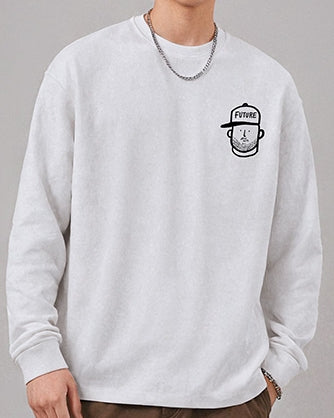 グラフィックキャップアイコン長袖Tシャツ U2370