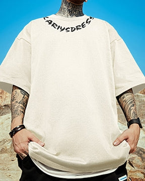 ネックロゴアーチデザイン半袖Tシャツ U2160