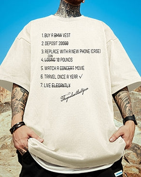 リストデザインステートメント半袖Tシャツ U2131