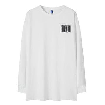 ラウンドネックバックプリント長袖Tシャツ U2269