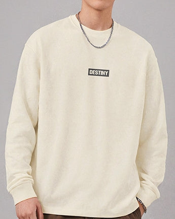 サークルロゴタイポグラフィ長袖Tシャツ U2365