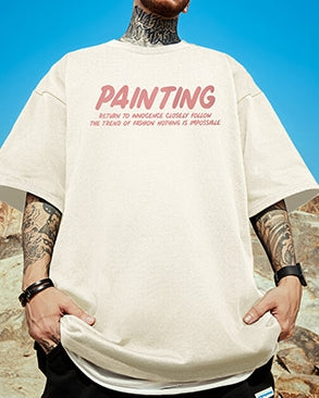 ピンクロゴメッセージプリント半袖Tシャツ U2162