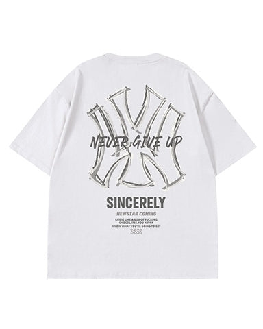 グラフィティロゴバックプリント半袖Tシャツ U2129