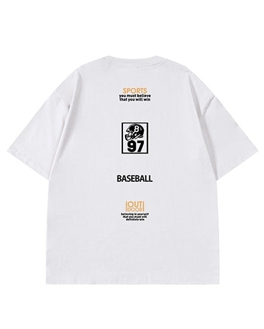 モチベーションテキストレイアウト半袖Tシャツ U2178