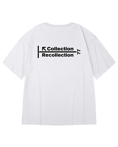 モノクロテキストアート半袖Tシャツ U2200