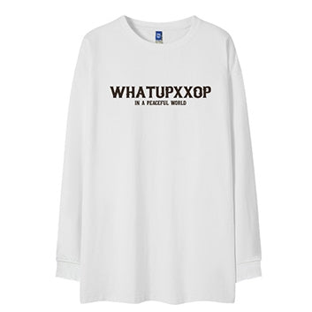 バックデザインプリント長袖Tシャツ U2285