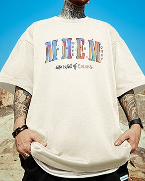 プレイフルタイポアートデザイン半袖Tシャツ U2171