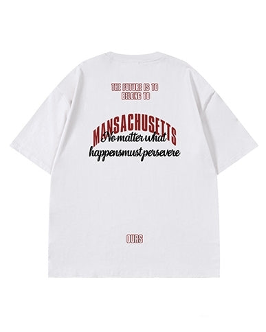 アーチロゴメッセージバックプリント半袖Tシャツ U2135