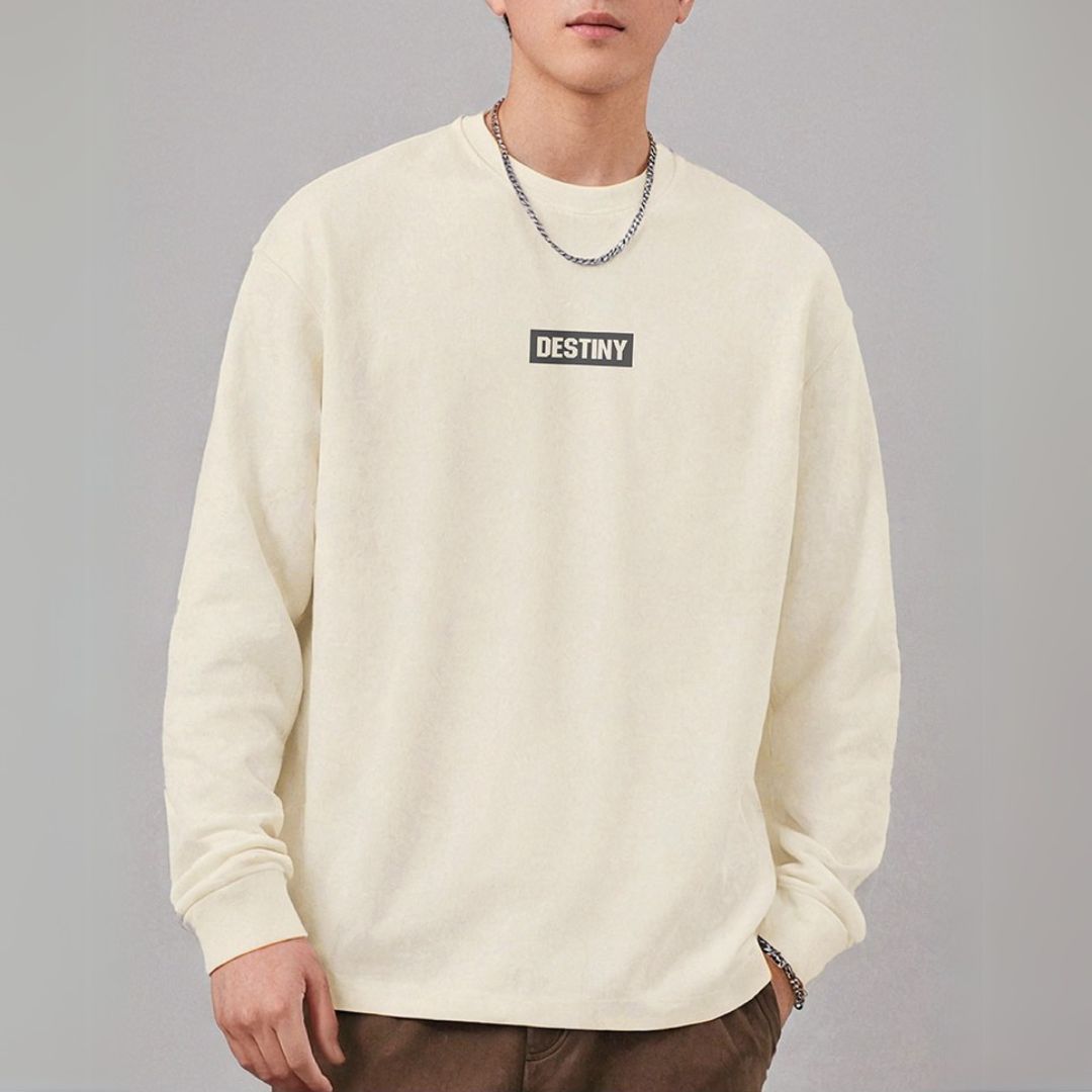 シンプルワンポイントデザイン長袖Tシャツ U2264