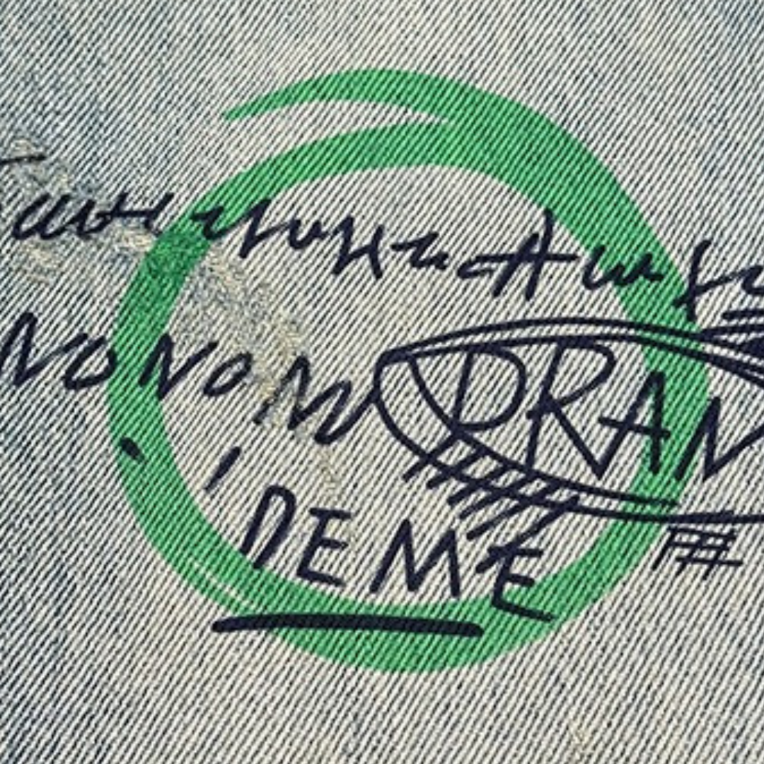 グラフィックペイントワイドデニムパンツ U2516