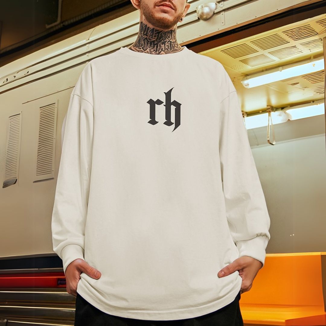 フロントポイントデザイン長袖Tシャツ U2277