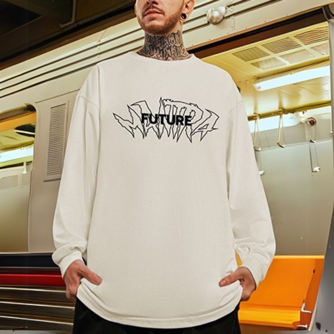 ラウンドネックストリート長袖Tシャツ U2276