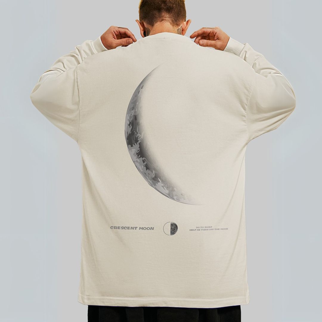 長袖クレセントムーンバックTシャツ U2265