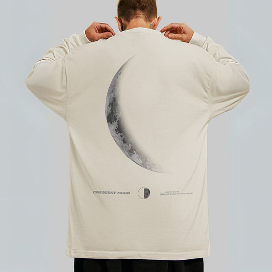 長袖クレセントムーンバックTシャツ U2265