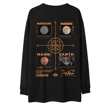 ムーンバックプリント長袖Tシャツ U2270