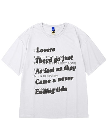 ラバーズテキストタイポグラフィTシャツ U2318