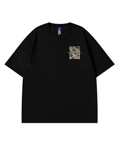 アートテイストグラフィックデザイン半袖Tシャツ U2177