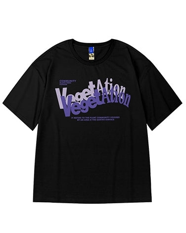ストリートグラフィックフロントプリント半袖Tシャツ U2322