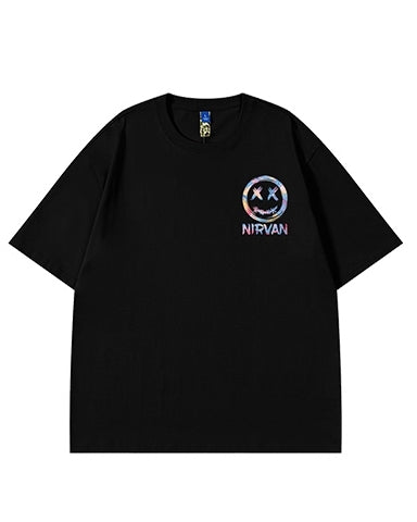 カラフルスマイルバックプリントTシャツ U2127
