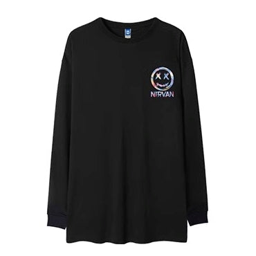 サークルストリートバックプリント長袖Tシャツ U2283