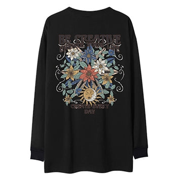 バックプリントクリエイティブ長袖Tシャツ U2267