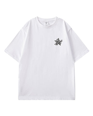 スターグリッターバックプリント半袖Tシャツ U2479